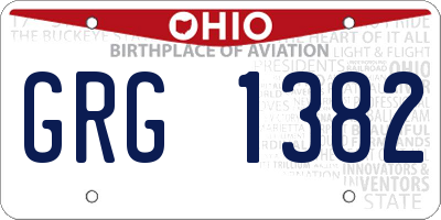 OH license plate GRG1382