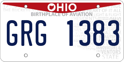 OH license plate GRG1383