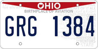 OH license plate GRG1384
