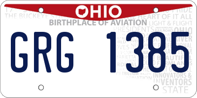 OH license plate GRG1385