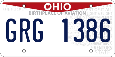 OH license plate GRG1386