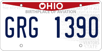 OH license plate GRG1390
