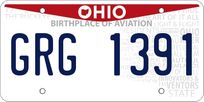 OH license plate GRG1391