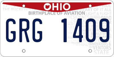 OH license plate GRG1409