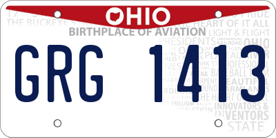 OH license plate GRG1413