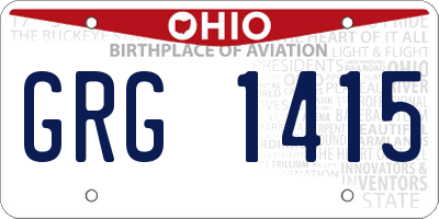 OH license plate GRG1415
