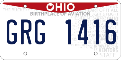 OH license plate GRG1416