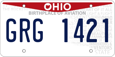 OH license plate GRG1421