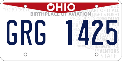 OH license plate GRG1425