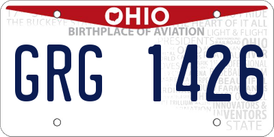 OH license plate GRG1426
