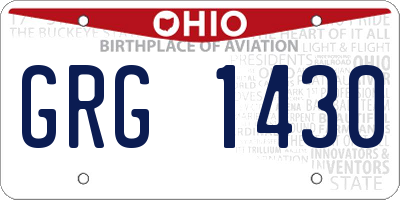 OH license plate GRG1430