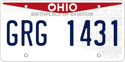 OH license plate GRG1431