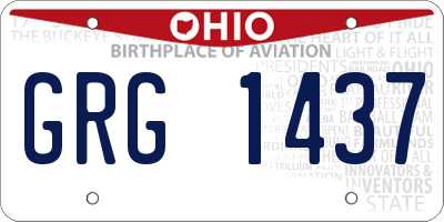 OH license plate GRG1437