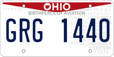 OH license plate GRG1440
