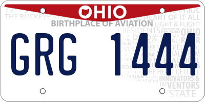 OH license plate GRG1444