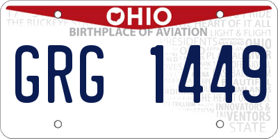 OH license plate GRG1449