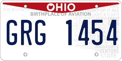 OH license plate GRG1454