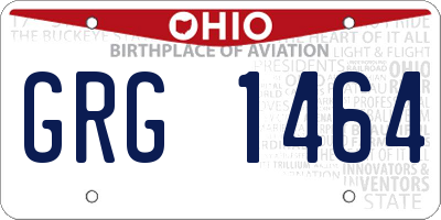 OH license plate GRG1464