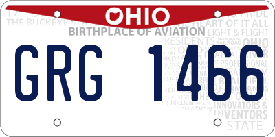 OH license plate GRG1466