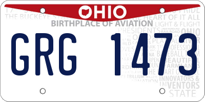 OH license plate GRG1473
