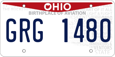 OH license plate GRG1480