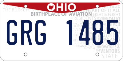 OH license plate GRG1485