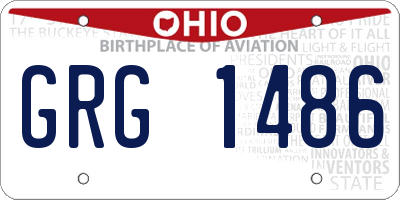 OH license plate GRG1486