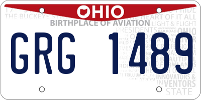 OH license plate GRG1489
