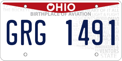 OH license plate GRG1491