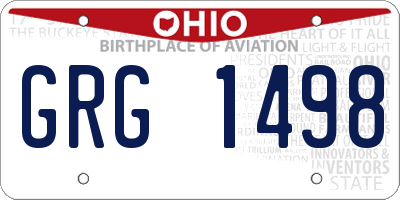 OH license plate GRG1498
