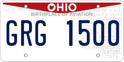 OH license plate GRG1500