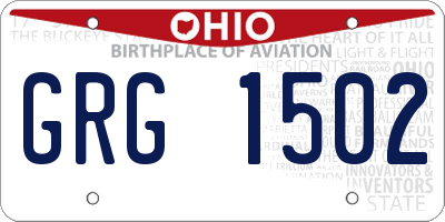 OH license plate GRG1502