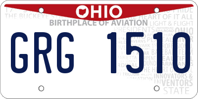 OH license plate GRG1510