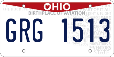 OH license plate GRG1513