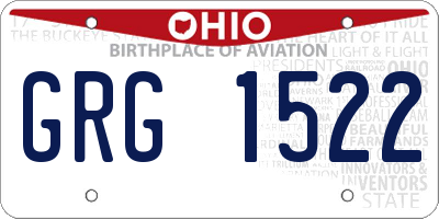 OH license plate GRG1522
