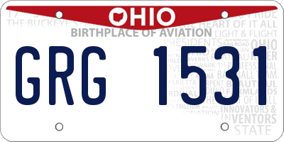 OH license plate GRG1531