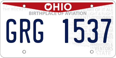 OH license plate GRG1537