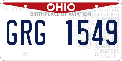 OH license plate GRG1549