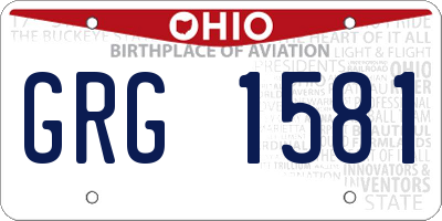 OH license plate GRG1581