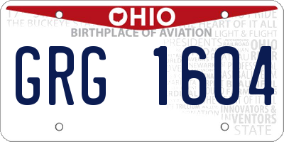 OH license plate GRG1604