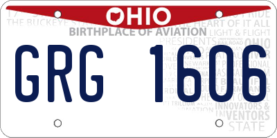 OH license plate GRG1606