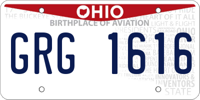 OH license plate GRG1616