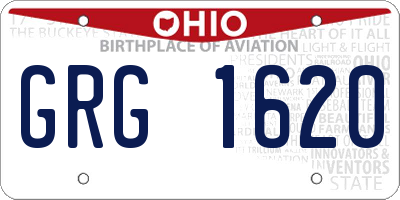 OH license plate GRG1620