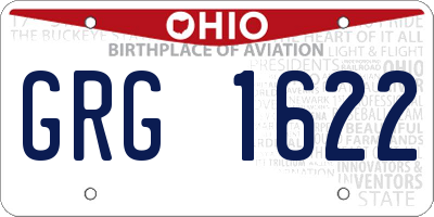 OH license plate GRG1622