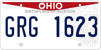OH license plate GRG1623