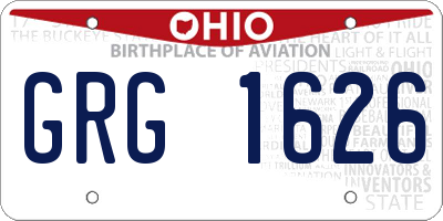 OH license plate GRG1626