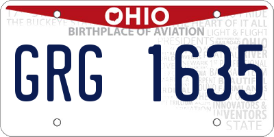 OH license plate GRG1635