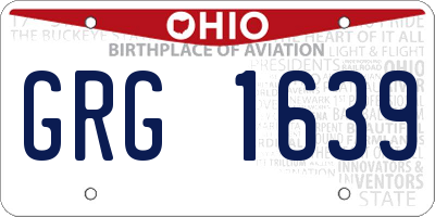 OH license plate GRG1639