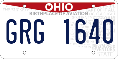 OH license plate GRG1640