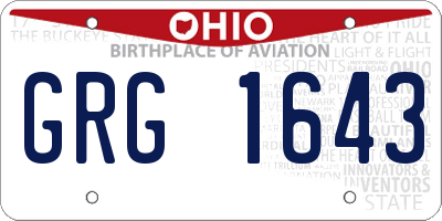 OH license plate GRG1643